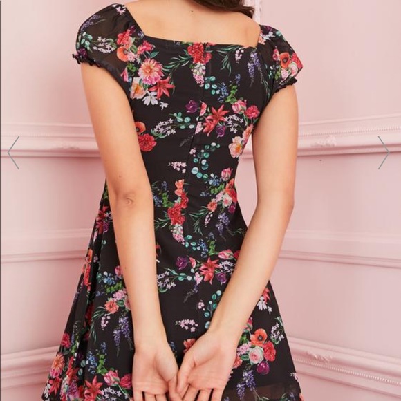 Dollskill Floral Black Mesh Dress - Picture 4 of 6